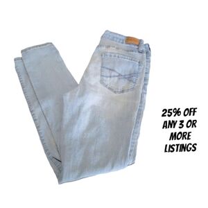 Vintage Size 6 Denim Acid Wash Blue Jeans Distressed Aeropostale High Rise Waist